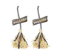 Scopa galleggiante per Halloween, strega magica animata con risate spettrali, design che si muove/balla, luci a LED per decorazione per feste, regalo decorativo per la casa infestata (2 pezzi)