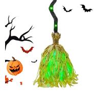 Scopa in movimento per Halloween, scopa da strega luminosa da 89 cm con suoni spettrali, decorazioni animate di Halloween, streghe danzanti