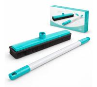 Scopa in Silicone Elettrostatica COMPRESO di Manico - Cattura Polvere e Peli Animali - Setole Flessibili per Tappeti, Divani e Pavimenti - Lavabile e Igienica - Ideale per Casa e Auto