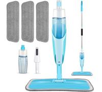 Scopa Lavapavimenti a Spruzzo, Homgif Spray Mop Lavapavimenti Microfibra Mocio Pavimenti con Bottiglia Ricaricabile e 3 Panni Lavabili per Casa, Cucina, Legno Duro, Laminato, Legno, Ceramica