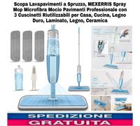 Scopa Lavapavimenti a Spruzzo, Spray Mop Microfibra Mocio Pavimenti, 3 Cuscinett