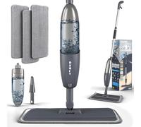 Scopa Lavapavimenti a Spruzzo, Spray Mop Mocio Spray in Microfibra, Mocio per Pavimenti con Spruzzatore d'acqua, Bottiglia Ricaricabile da 360 ml, 3 Panni in Microfibra Lavabili per Casa, Cucina