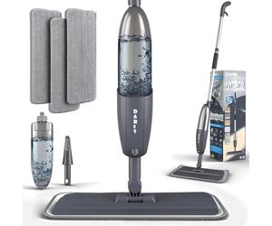 Scopa Lavapavimenti a Spruzzo, Spray Mop Mocio Spray in Microfibra, Mocio per Pavimenti con Spruzzatore d'acqua, Bottiglia Ricaricabile da 360 ml, 3 Panni in Microfibra Lavabili per Casa, Cucina