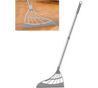 Scopa magica multifunzione, scopa in silicone regolabile in lunghezza, scopa in gomma per tappeti di peli di animali domestici, raschiatura dell'acqua 2 in 1, pavimento, grigio