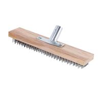 Scopa metallica da 50 cm, con robusto supporto in metallo per manico in legno, scopa da giardino, muschio, erbacce, macchie ostinate