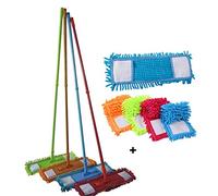 SCOPA MOP MICROFIBRA MOCIO CATTURA POLVERE, LAVA E ASCIUGA CON PANNO IN MICROFIBRA SOSTITUIBILE.BASTONE TELESCOPICO ALLUNGABILE. + PANNO DI RICAMBIO