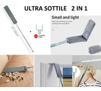 Scopa mop mocio ulta sottile pavimenti polvere pulizia appendi abiti 2 in1