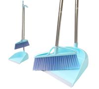 scopa paletta set antivento verticale manico lungo kit scopa paletta combinazione pulizia casa spazzare (blu)