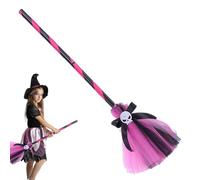 Scopa per costume da di Halloween, da favola di Halloween, cappello e scopa per giochi di ruolo, cosplay, feste in costume, feste a tema, sfilate