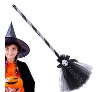 Scopa per costume da di Halloween, da favola, per ragazze, con cappello e scopa per giochi di ruolo, cosplay, feste in costume, feste a tema, sfilate