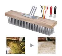 Scopa per esterni - robusta testa di setole in metallo, scopa da giardino con supporto in acciaio, strumento per la pulizia dei sentieri, per la pulizia del pavimento, spazzola rigida