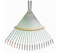 Scopa per Foglie Fissa in Acciaio Tropicalizzato 22 Denti - Attacco Conico per Manico - Ideale per Giardino, Cortile e Aree Verdi - Made in Italy