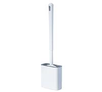 Scopa per WC in silicone da parete con supporto, piatta, per bagno e | Set di spazzolino e supporto in silicone per WC con coperchio per la pulizia del bagno; il design piatto a parete offre