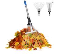 Scopa Rastrello x Foglie con Manico Regolabile da 88 a 163 cm - 15 denti KOMBO