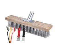 Scopa Rigida Setola - Spingere In Acciaio Inossidabile, Spazzola Per Esterni Resistente, Manico Antiscivolo Di Resistenza Industriale | Scopa Da Giardino Per La Pulizia Del Patio, Supporto Presa