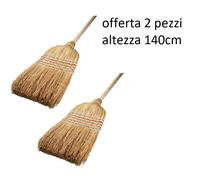 SCOPA SAGGINA 5 FILI ECO MANICO LEGNO H CM 110 TOTALE H CM 140 (19589)