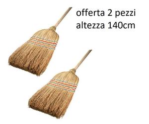 SCOPA SAGGINA 5 FILI ECO MANICO LEGNO H CM 110 TOTALE H CM 140 (19589)