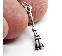 Scopa Scopa Charm Manico di Scopa Argento Sterling 925 Strega Wiccan Pagan