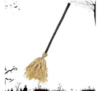 Scopa spaventosa Halloween - Accessorio per streghe mobili, decorazione per feste con suono e luce, decorazione di Halloween per esterni, interni, giardino, portico, patio, porta, casa infestata
