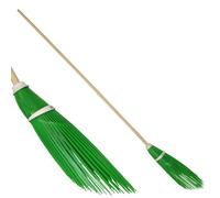 Scopa spazzina verde con manico