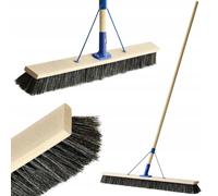 KADAX Scopa da strada con manico lungo in legno, ampia scopa in legno, robusta spazzola industriale, spazzola per raschietto, scopa per cortile (100 cm)