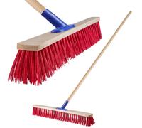 Scopa stradale KADAX, con manico in legno, 40 cm, rosso