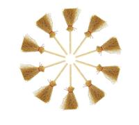 Scope Da - Costume Da Mini Scopa Da 10 Pezzi, Set Di Manici Di Scopa Da, Mini Scope Con Accessorio Stregaa Corda Rossa | Scopaa Artigianale In Paglia Per Decorazioni Per Feste