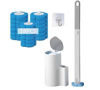 Scopino Bagno WC, Spazzola per WC Monouso Set - 18 Ricariche con Profumo di Oceano, Manico Allungato e Supporto Adesivo Senza Trapano, Spazzola WC Accessori Bagno per Pulizia Profonda (oceano)
