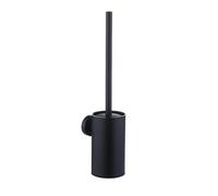 Scopino e porta scopino per WC Porta scopino for WC domestico, scopino for WC in acciaio inox da parete, for pavimento bagno per la pulizia del bagno(Nero)