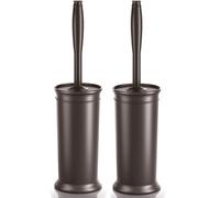 Scopino e supporto per WC, confezione da 2, scopino per WC con manico extra lungo, spazzola per WC e supporto coperto, scopini per WC per bagno,