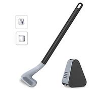 Scopino e supporto per WC da golf per la pulizia a parete pieghevole per la testa per la pulizia del bagno Vasca da pavimento Ti WC e supporto per bagno Stantuffo in silicone Cleaner