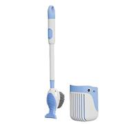Scopino e supporto per WC, scopino per WC, Set porta scopino per WC a forma di cartone animato, Scopino per WC ricaricabile per montaggio a parete, scopino per bagno per pulizia profonda con dispenser