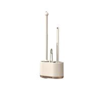Scopino for WC for uso domestico, scopino for la pulizia del WC da parete, senza angolazione for una pulizia completa, adatto for WC, set 4 in 1(Creamy white)