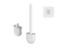 Scopino for WC in silicone da appendere con manico lungo, pulisci-spazzola flessibile for il bagno, supporto ad asciugatura rapida, accessori for il bagno(SKY BLUE)