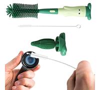 Scopino per biberon | Set di scovolini per biberon in silicone | Detergente per biberon con manico lungo e base per lavare capezzoli, cannucce, bottiglie d'acqua Delr