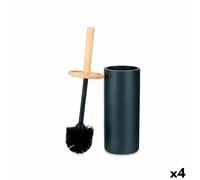 Scopino per il Bagno Berilo B5456BC-5 - 440 Nero Legno Resina 10,2 x 38 x 10,