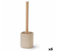 Scopino per il Bagno Berilo Bianco Beige Legno Poliresina 9,6 x 37 x 9,5 cm [