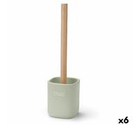 Scopino per il Bagno Berilo Bianco Verde Legno Poliresina 9,6 x 37 x 9,5 cm [