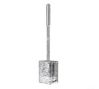 Scopino per WC a 360 gradi con testa morbida in TPR, perfetto per un'igiene completa del bagno (argento)