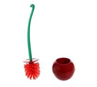 Scopino per WC a forma di ciliegia con manico lungo, strumento di pulizia per la casa e il bagno e base per l'organizzazione degli oggetti