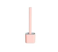 Scopino per WC a prova di perdite d'acqua con base in silicone Wc testa piatta flessibile setole morbide spazzola con supporto ad asciugatura rapida set spazzola per la pulizia del water (colore:
