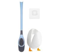 Scopino per WC con anatra subacquea,Scopino Bagno Spazzolone WC Silicone con Supporto, Manico in Plastica Antiscivolo, Setole Flessibili, Adatto per Gli Angoli e i Piccoli(blu)