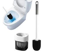 Scopino per WC, con montaggio a parete, per pulire il WC, con stantuffo, spazzole e supporto, per doccia, pavimento, piastrelle, vasca, stucco, pulizia della casa