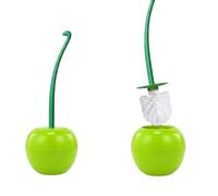 Scopino per WC con supporto a forma di frutta (mela verde), set di scopino decorativo per il bagno, con design mela e ciliegia,