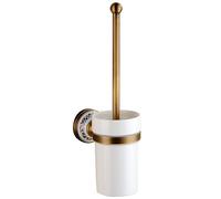 Scopino per WC con supporto per bagno, in bronzo anticato, montaggio a parete, accessori hardware da bagno, design in porcellana