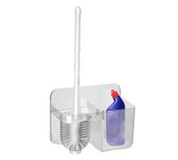 Scopino per WC con supporto, portascopino multifunzione da parete, accessori da bagno strumenti per la pulizia con grande capacità per angoli e fessure