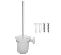 Scopino per WC con Supporto Spazio Alluminio Ceramica per Uso Domestico Porta Scopino per WC Set Strumenti per la Pulizia Accessori per il Bagno
