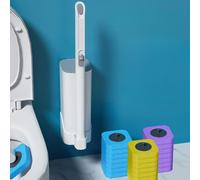Scopino per WC con testa usa e getta, testine igieniche sostituibili per la pulizia di WC, vasca da bagno e lavandino, kit di pulizia usa e getta, design ecologico e compatto (3 profumazioni, 36 pezzi