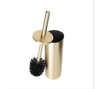 Scopino per WC Home Strumenti Accessori for il bagno, Guscio metallico da pavimento, Porta scopino for WC in lega di alluminio senza angolo morto(Gold)