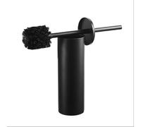 Scopino per WC Home Strumenti Accessori for il bagno, Guscio metallico da pavimento, Porta scopino for WC in lega di alluminio senza angolo morto(Nero)